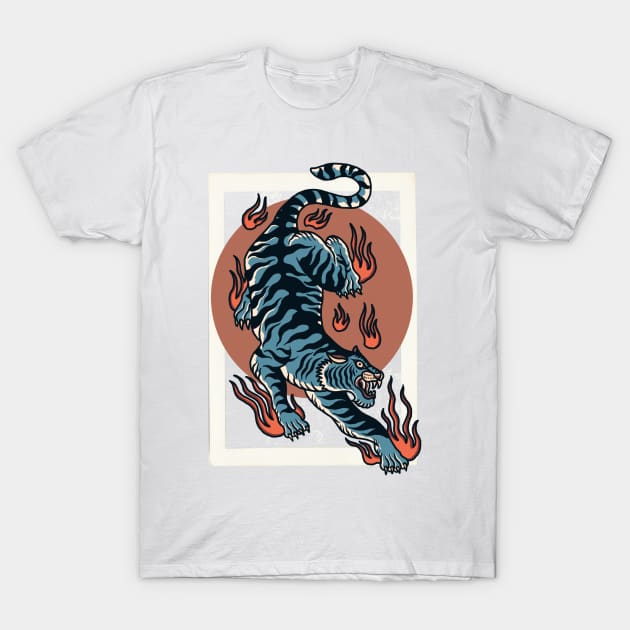 Asian Blue Tiger T-Shirt by Teessential